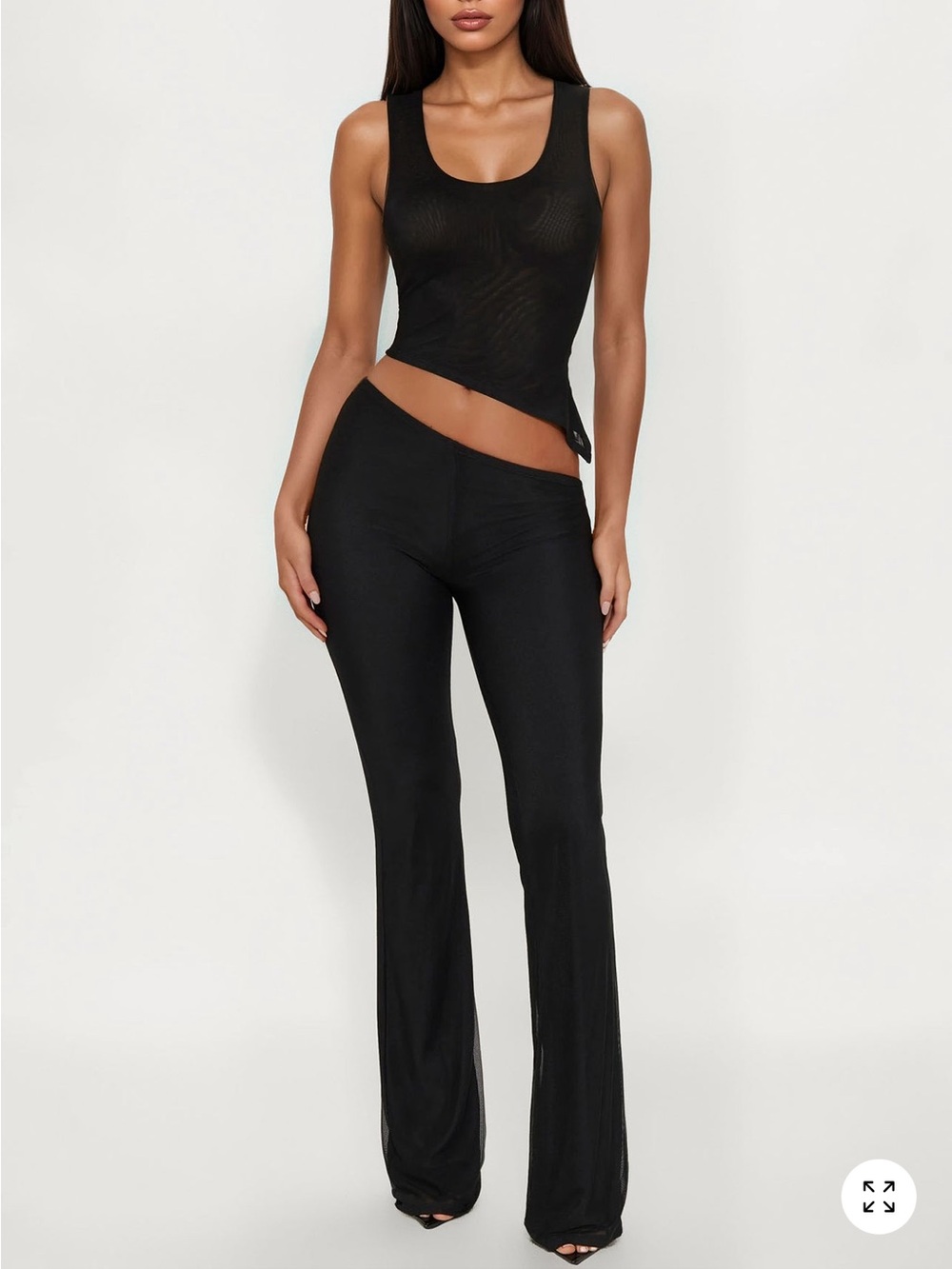 Diana asymmetrical mesh pant set